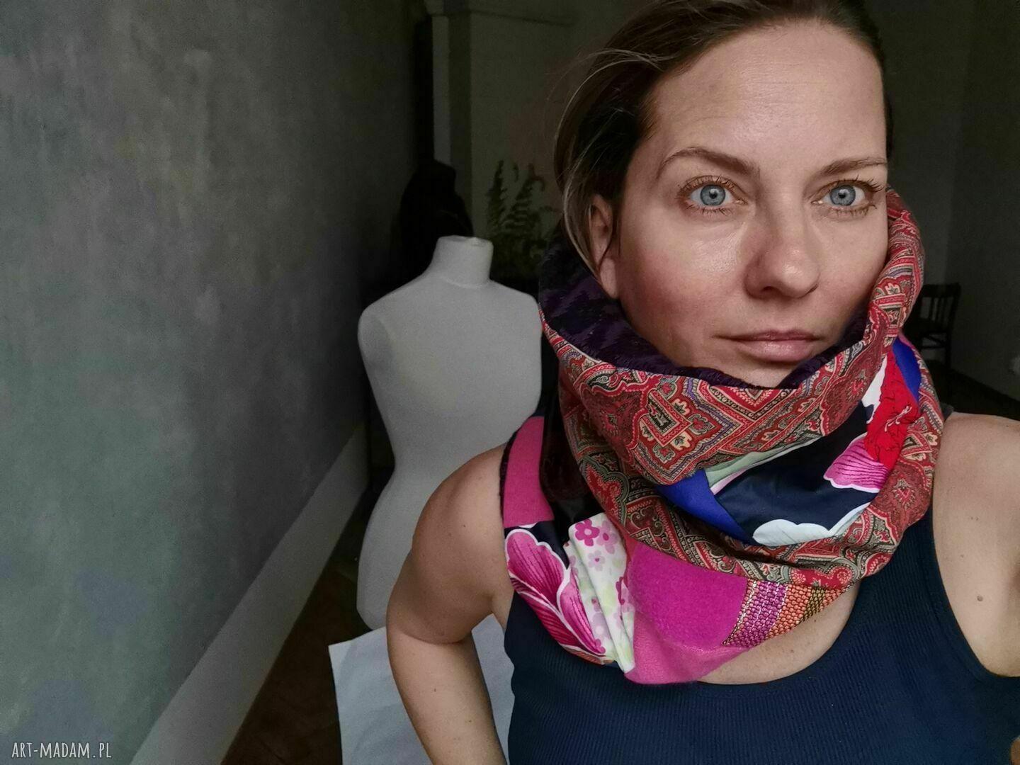 Komin miękki patchworkowy wiosenny box T1 w stylu etno-boho