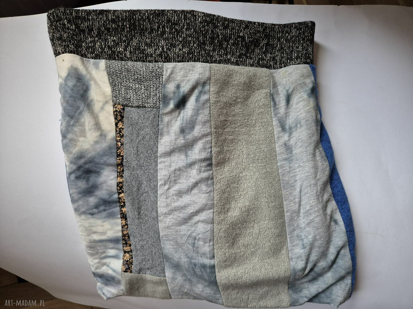 Miękki komin patchworkowy etno-folk unisex 44 x 41 cm