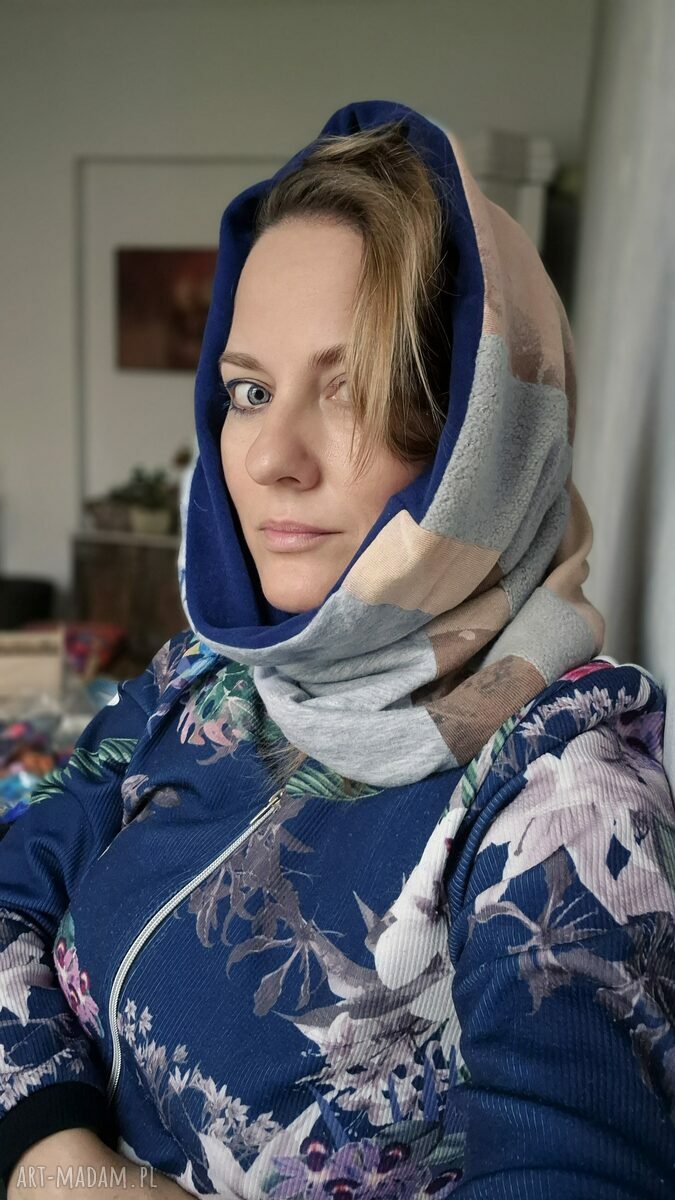 Kolorowy komin patchworkowy Ruda Klara - miękki boho i uniwersalny