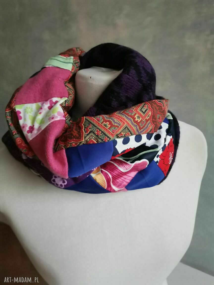 Komin miękki patchworkowy wiosenny box T1 w stylu etno-boho