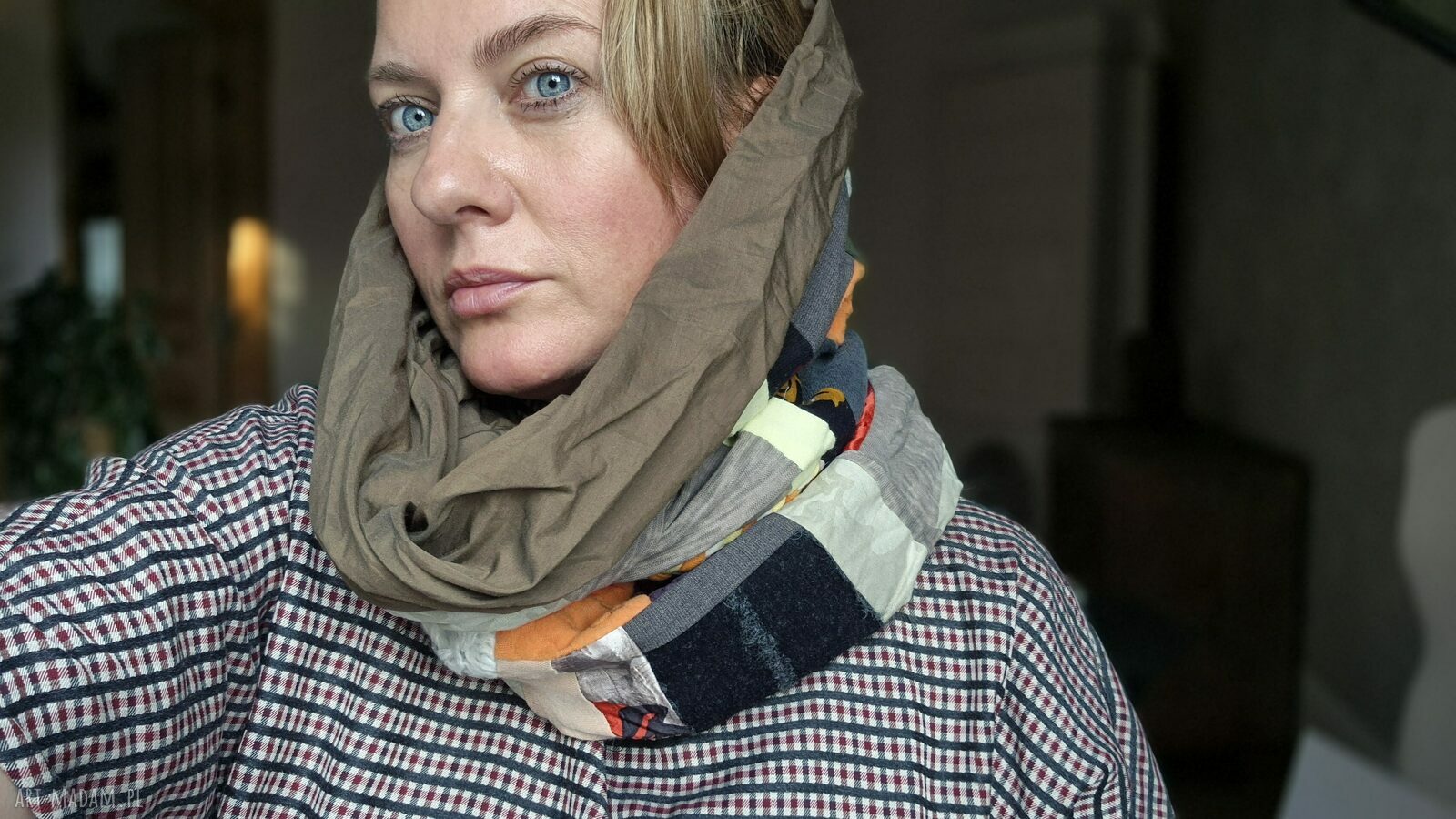 Miękki komin patchworkowy oversize „Kolorowy Box” A1