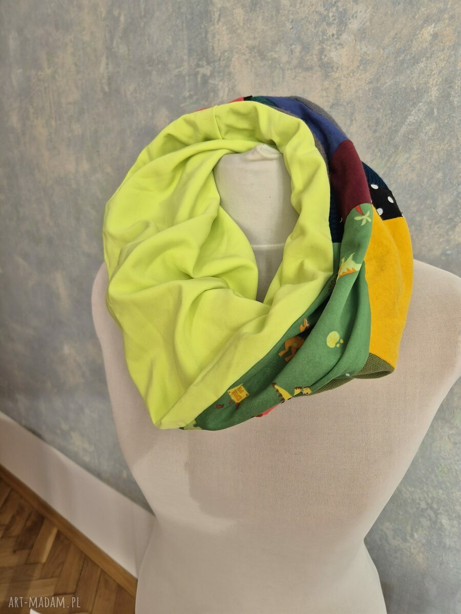 Komin miękki patchworkowy kolorowy Box A1 - oversize etno boho (handmade)