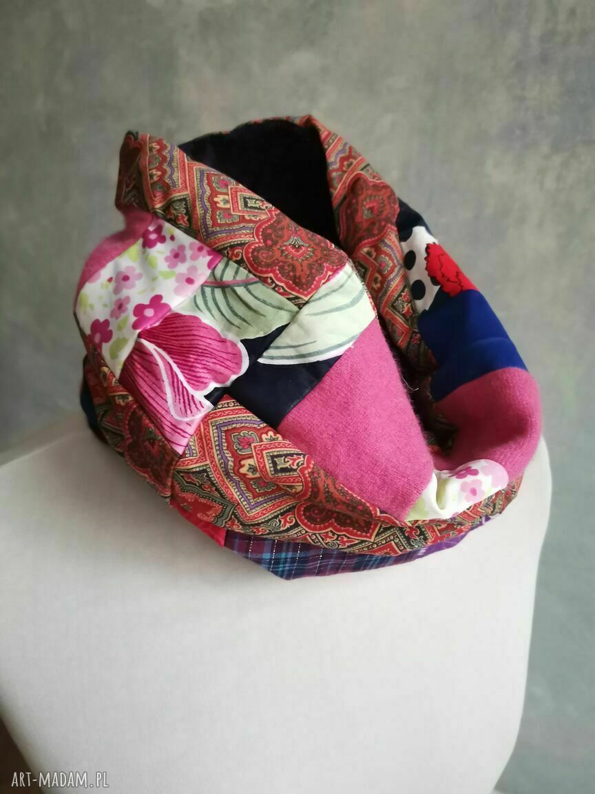 Komin miękki patchworkowy wiosenny box T1 w stylu etno-boho