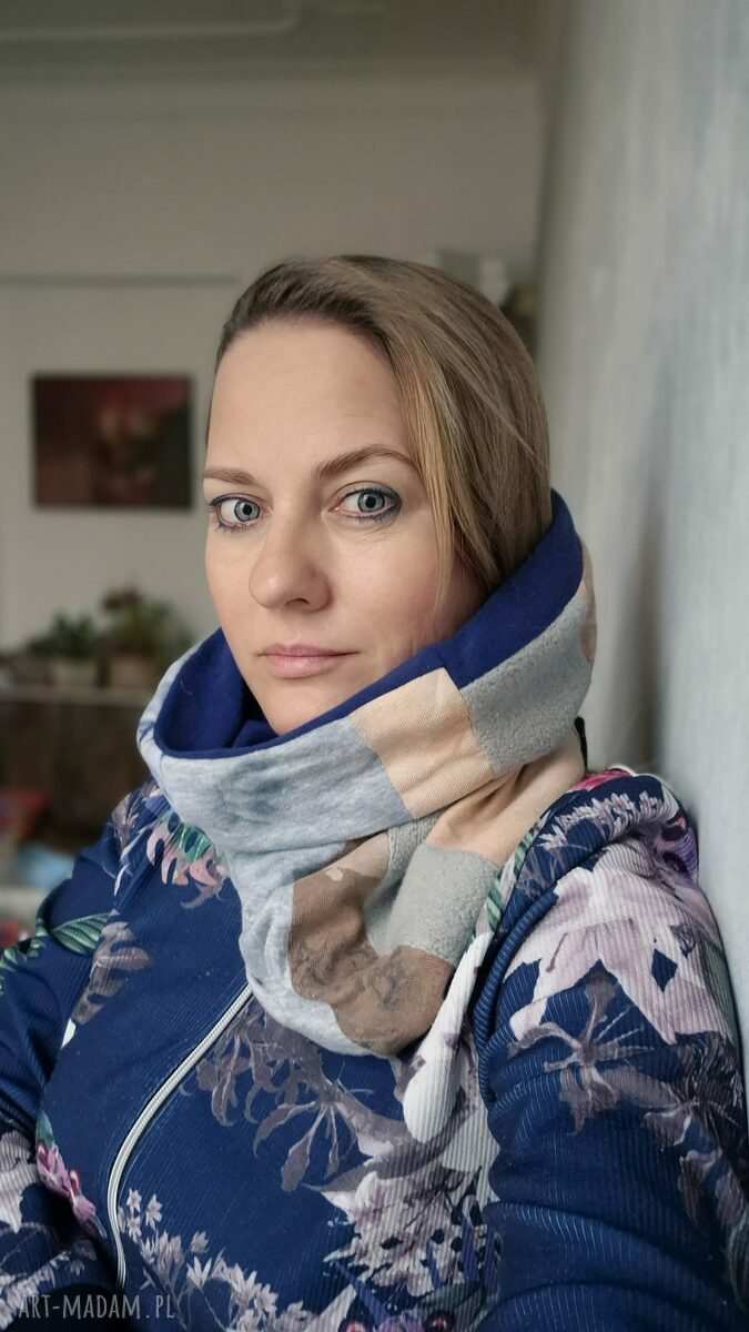 Kolorowy komin patchworkowy Ruda Klara - miękki boho i uniwersalny