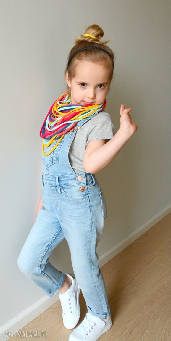 ubranka: naszyjnik dzianinowy multikolor 1 handmade