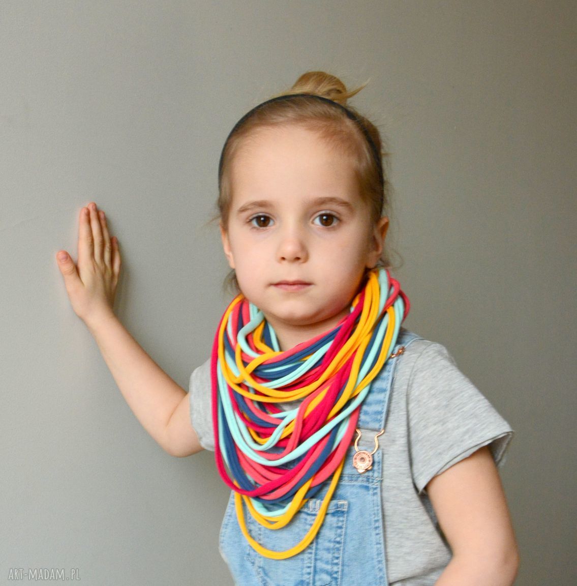 ubranka: naszyjnik dzianinowy multikolor 1 handmade