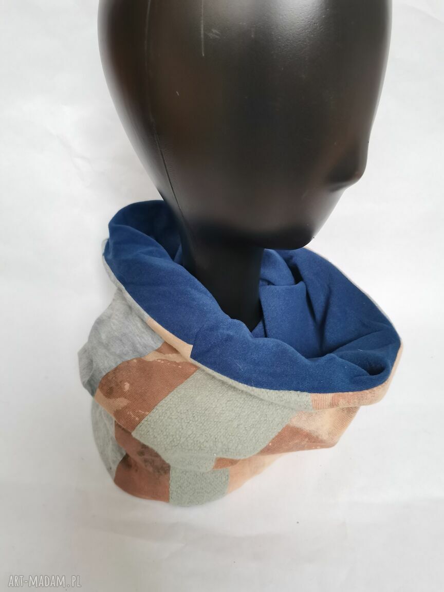 Kolorowy komin patchworkowy etno boho na podszewce - one size