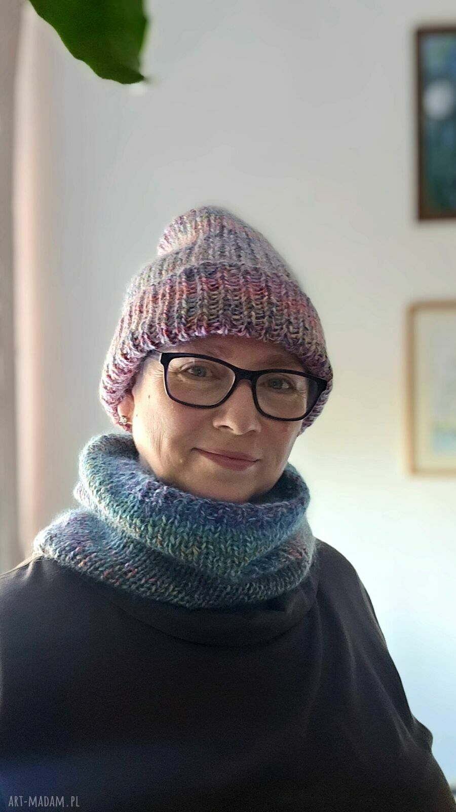 Komin otulacz z wełny merino, moheru i jedwabiu
