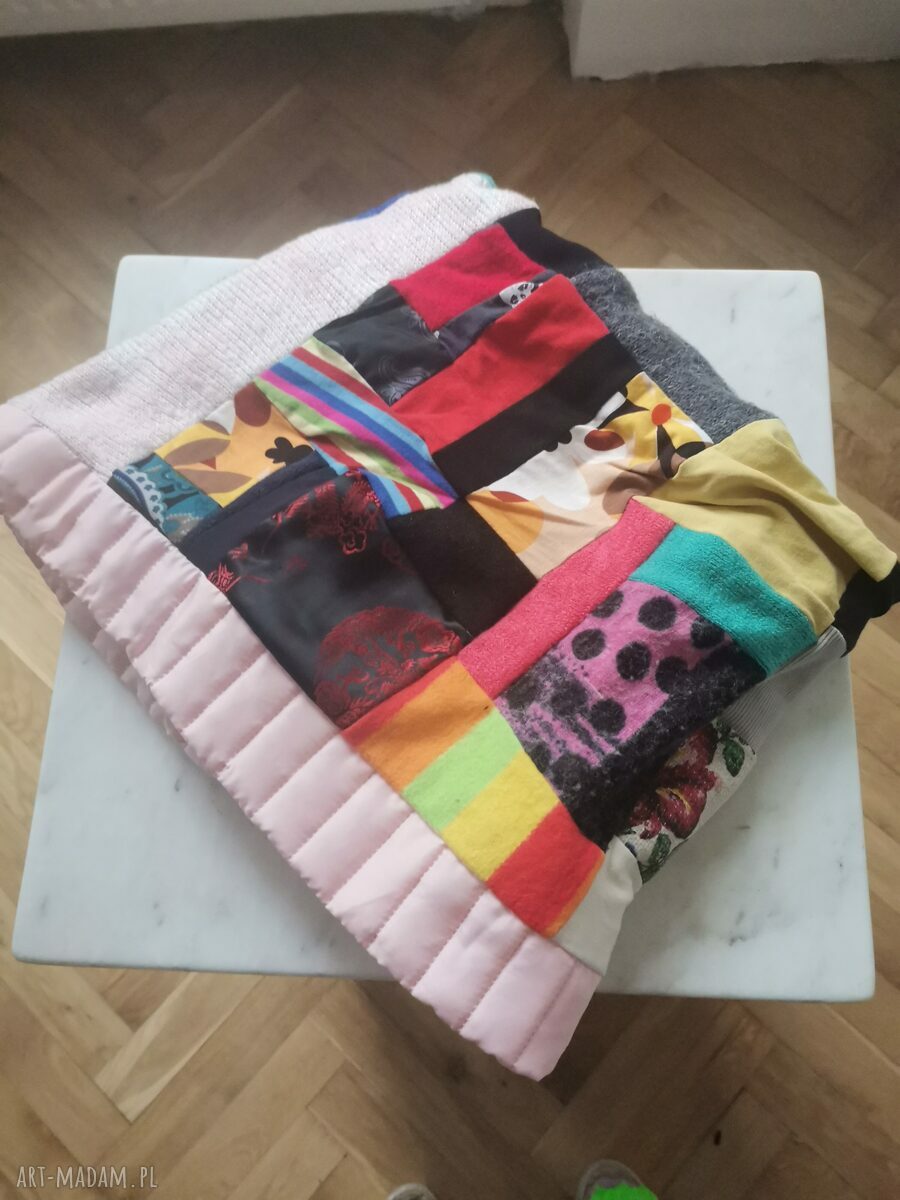 Folk komin oversize patchworkowy etno boho na podszewce
