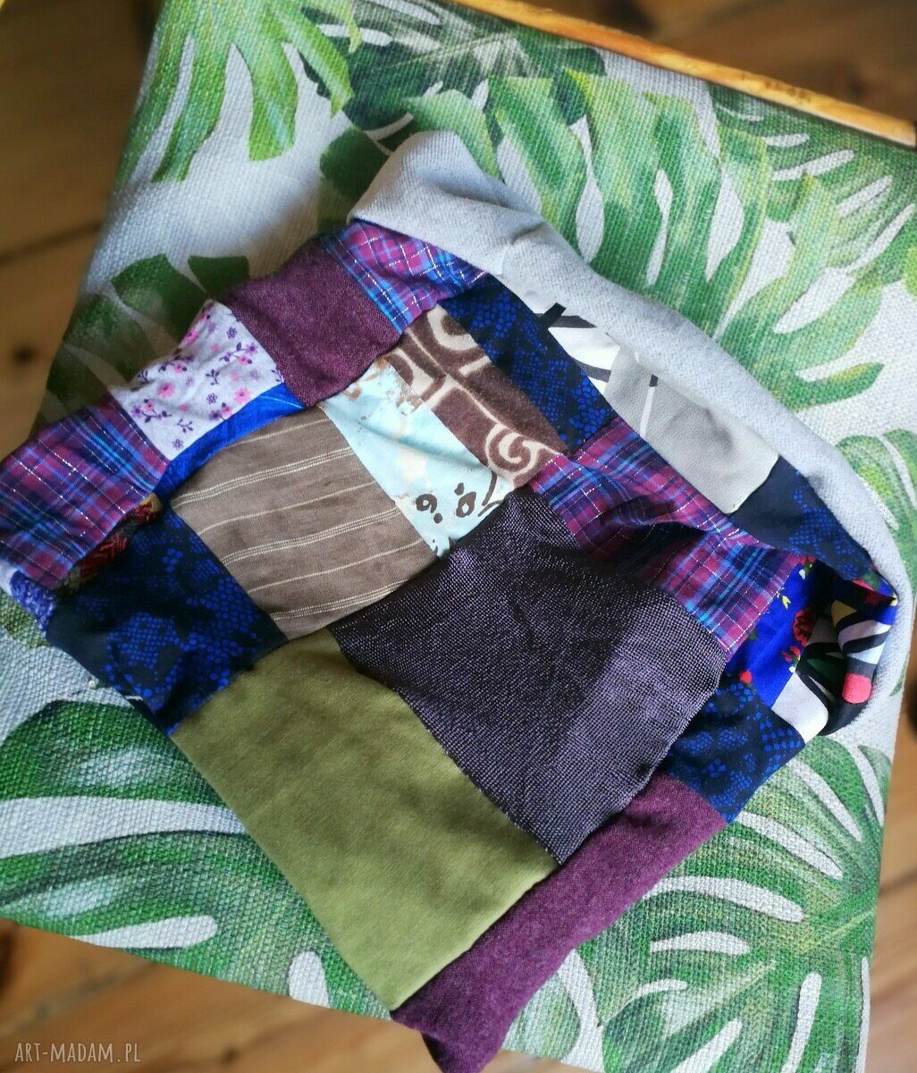 Komin patchworkowy na podszewce - miękki, boho i wygodny na co dzień