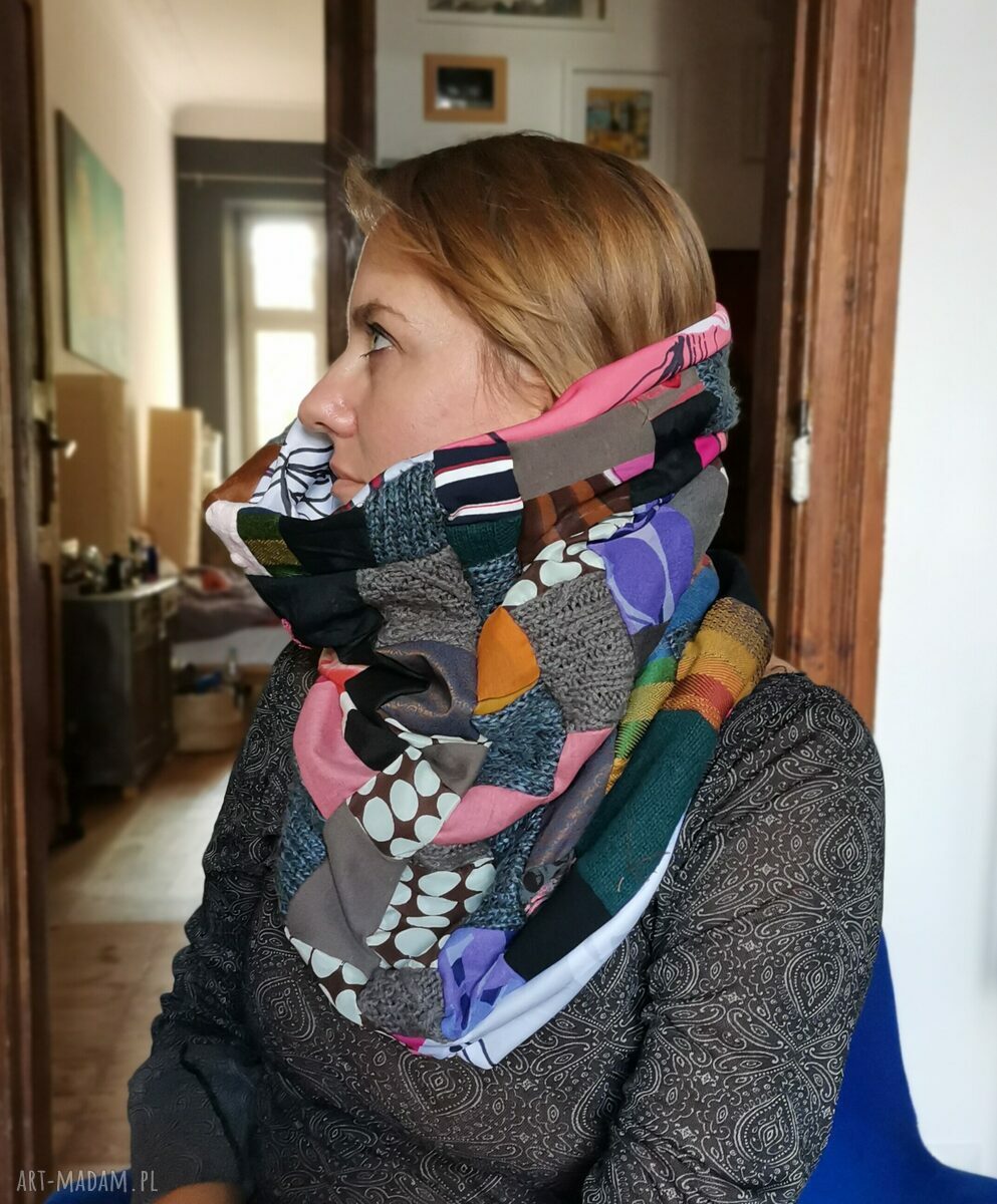 Komin patchworkowy kolorowy box x1 - boho etno