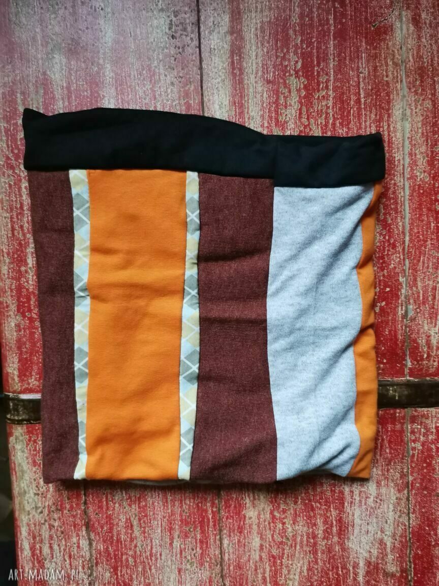 Komin patchworkowy BOHO “Box 33” - miękki i blisko szyi, na podszewce