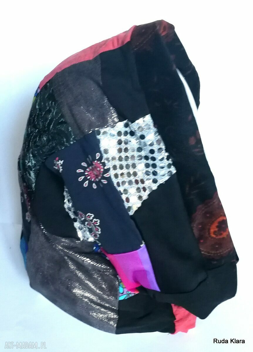 Komin patchworkowy damski etno-boho - pojedynczy egzemplarz handmade