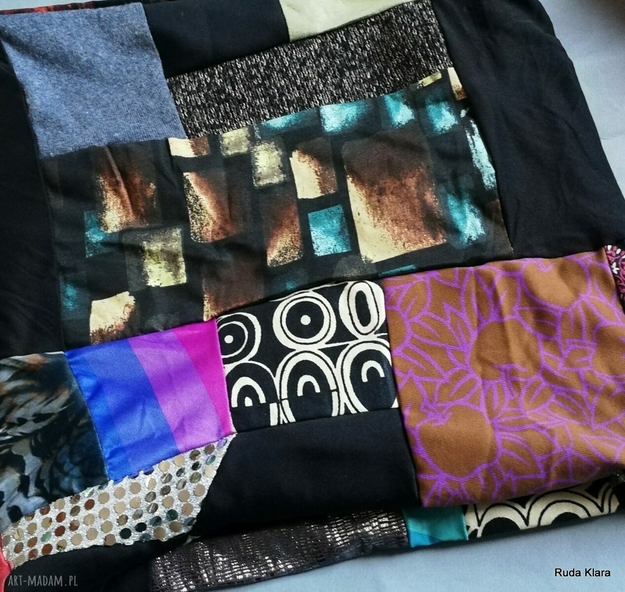 Komin patchworkowy damski etno-boho - pojedynczy egzemplarz handmade