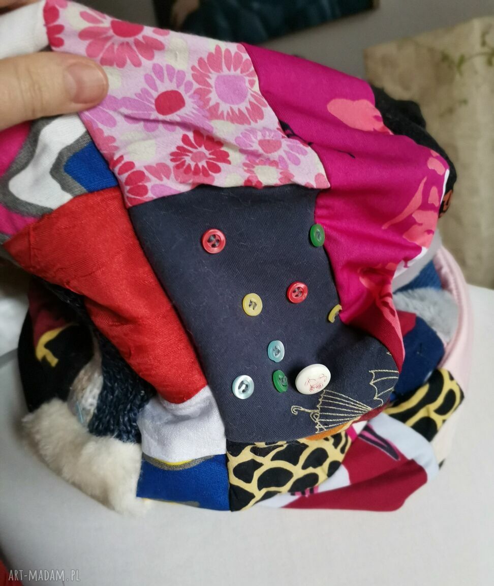 Komin patchworkowy Zero Waste - miły i kolorowy, ręcznie szyty