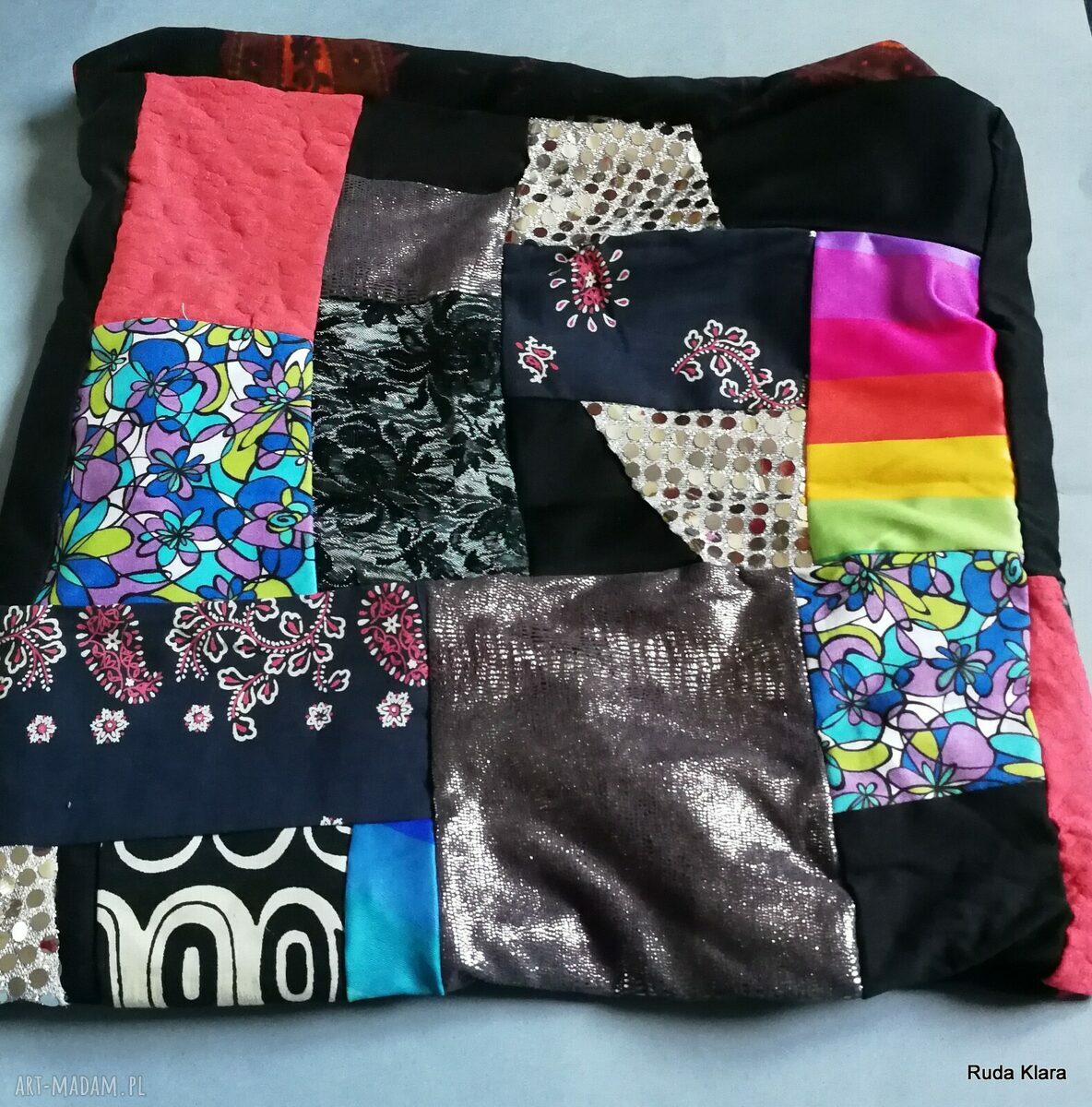 Komin patchworkowy damski etno-boho - pojedynczy egzemplarz handmade