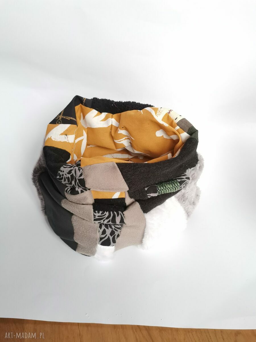 Kolorowy komin patchworkowy folkowy Zero Waste (box B1)