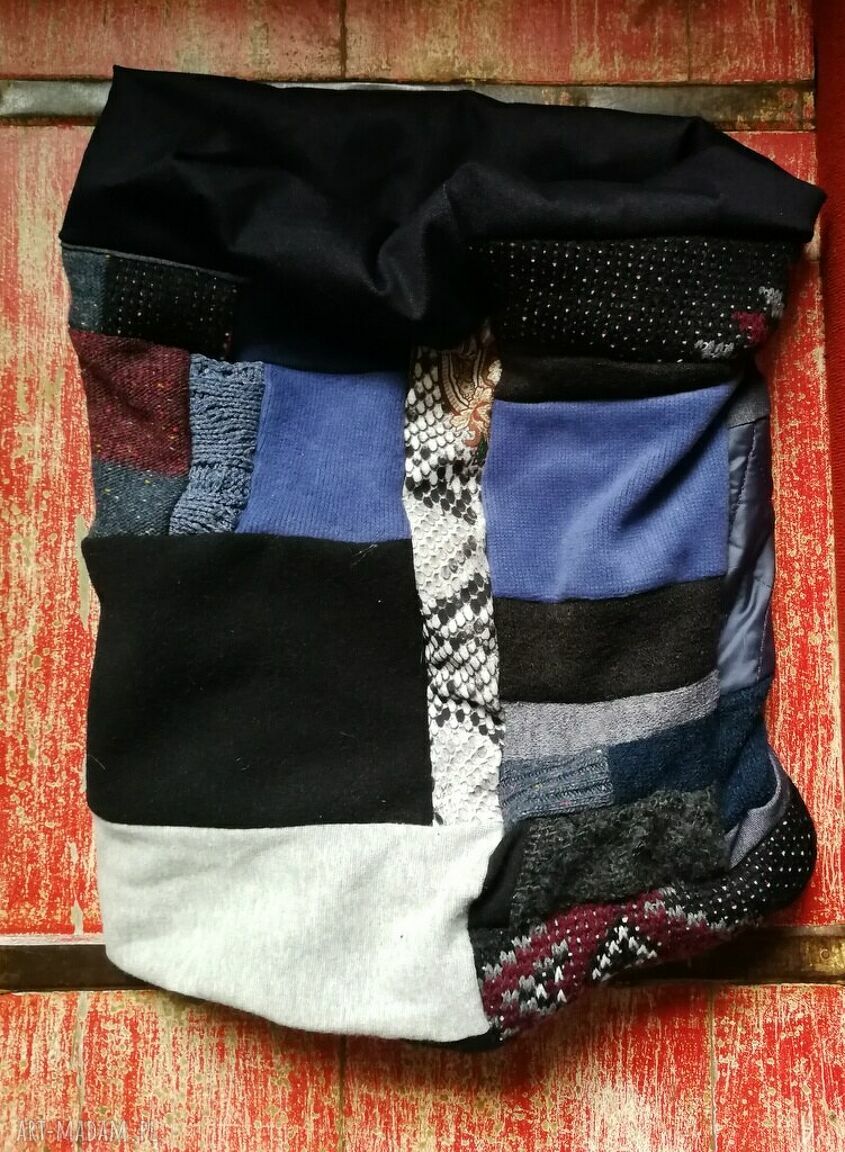 Komin patchworkowy na podszewce - miły i miękki boho