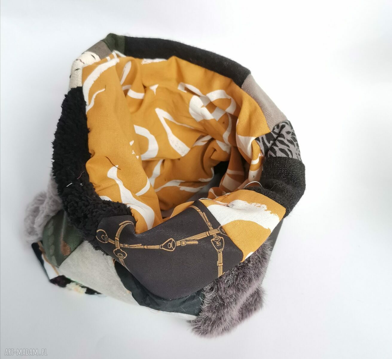 Kolorowy komin patchworkowy folkowy Zero Waste (box B1)
