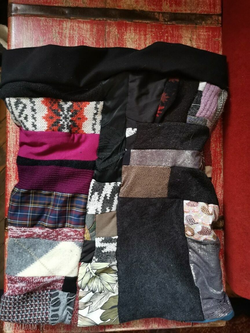 Komin patchworkowy boho - kolorowy, miękki i ciepły na podszewce (rozmiar uniwersalny)