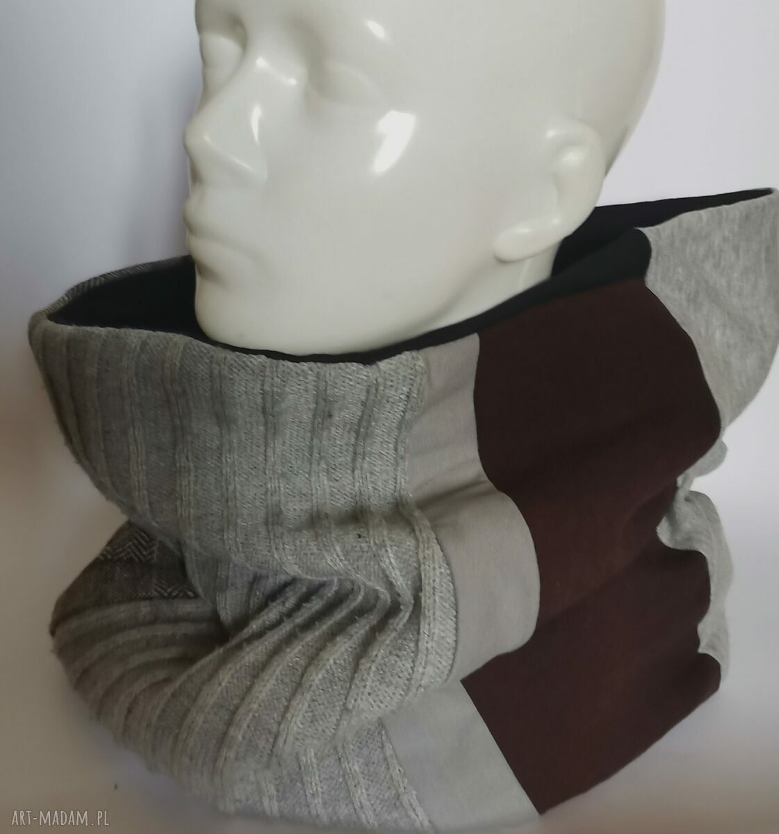 Komin patchworkowy Boho Box X1 - kolorowy etno na podszewce