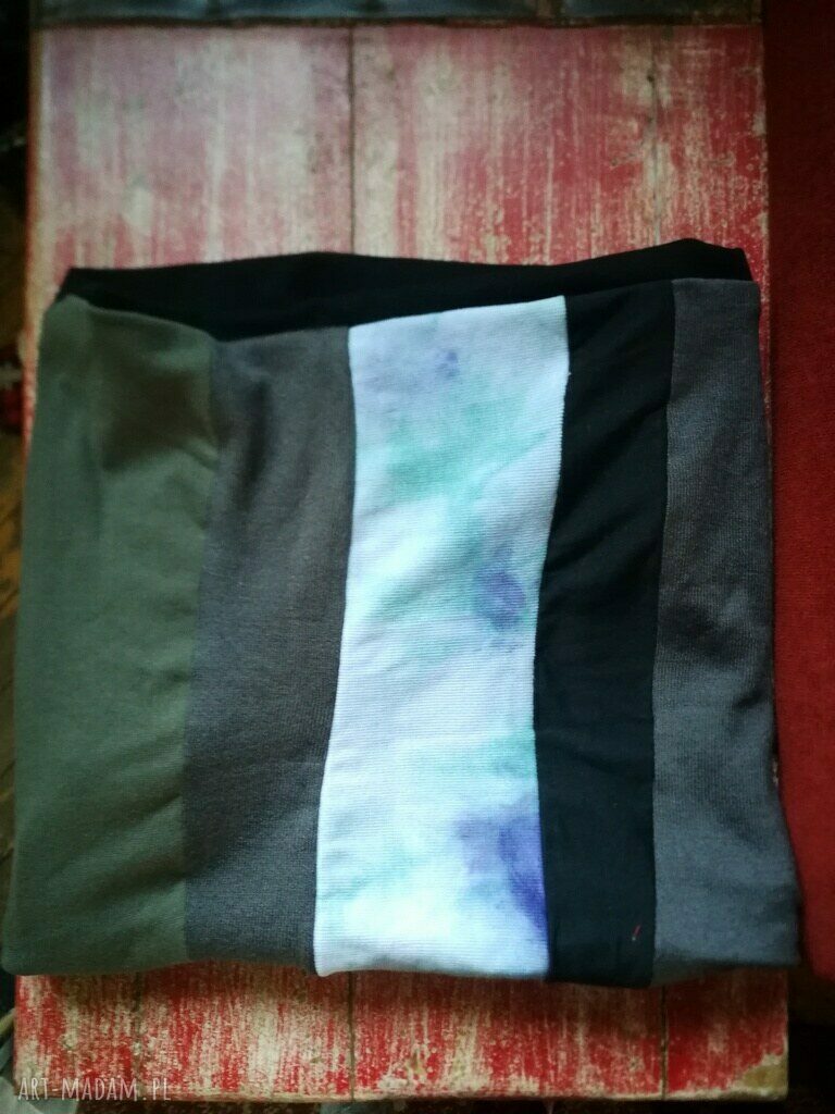 Kolorowy komin patchworkowy Boho - ciepły i miękki na podszewce 36 x 42 cm (box F1)