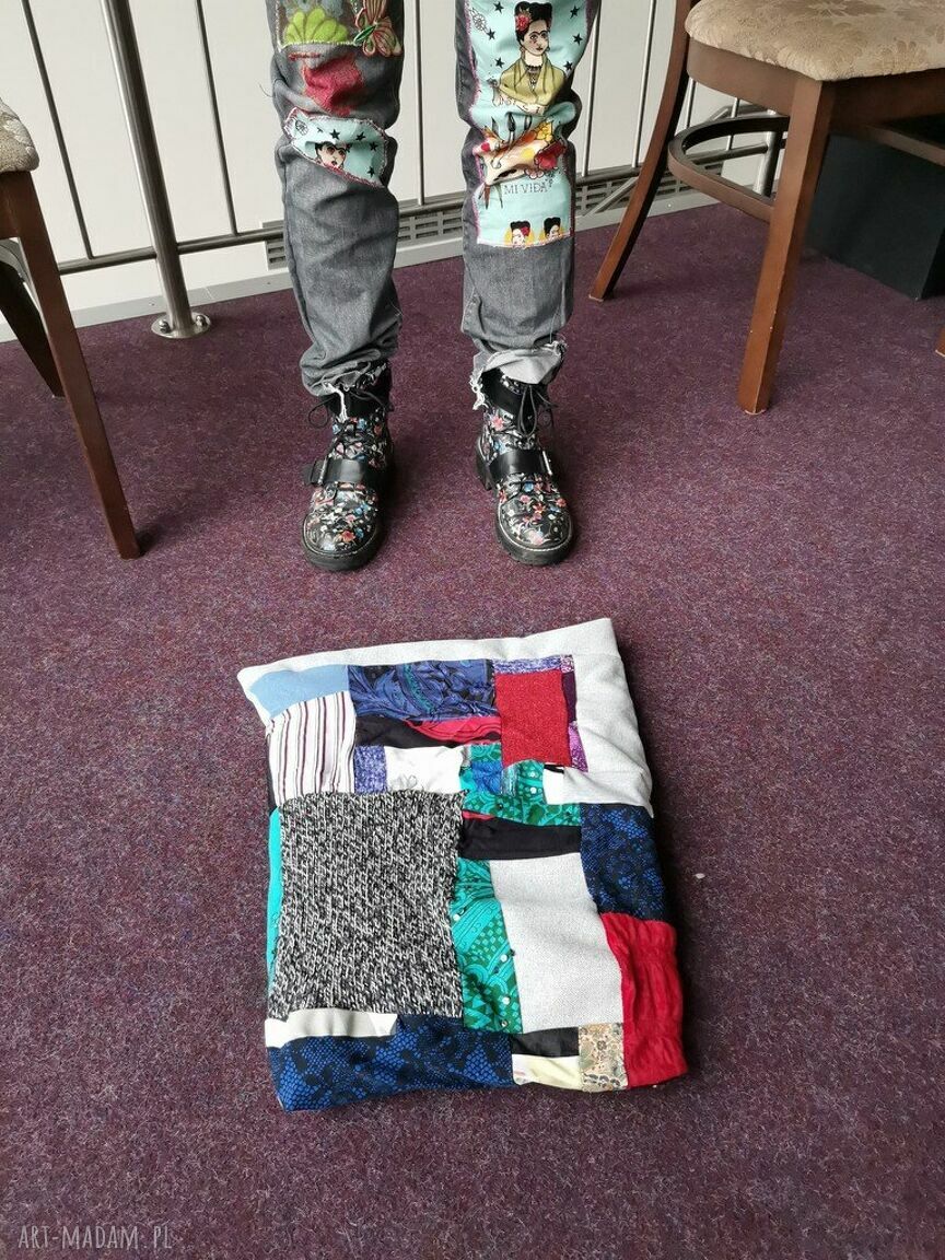 Kolorowy komin patchworkowy boho w stylu folk i etno - Ruda Klara