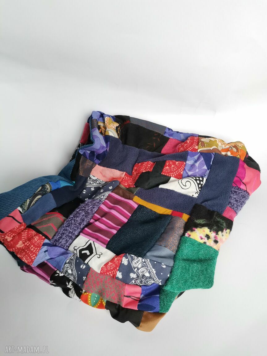 Komin patchworkowy folkowy zero waste w kolorze - box B1