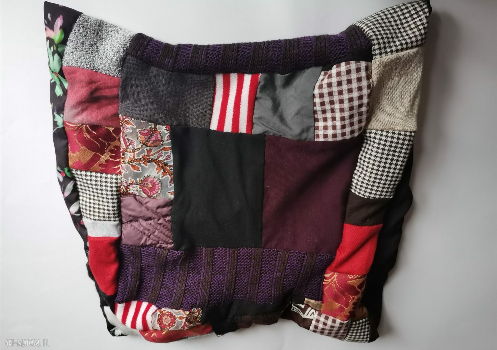 Komin patchworkowy miły i ciepły - boho etno zero waste