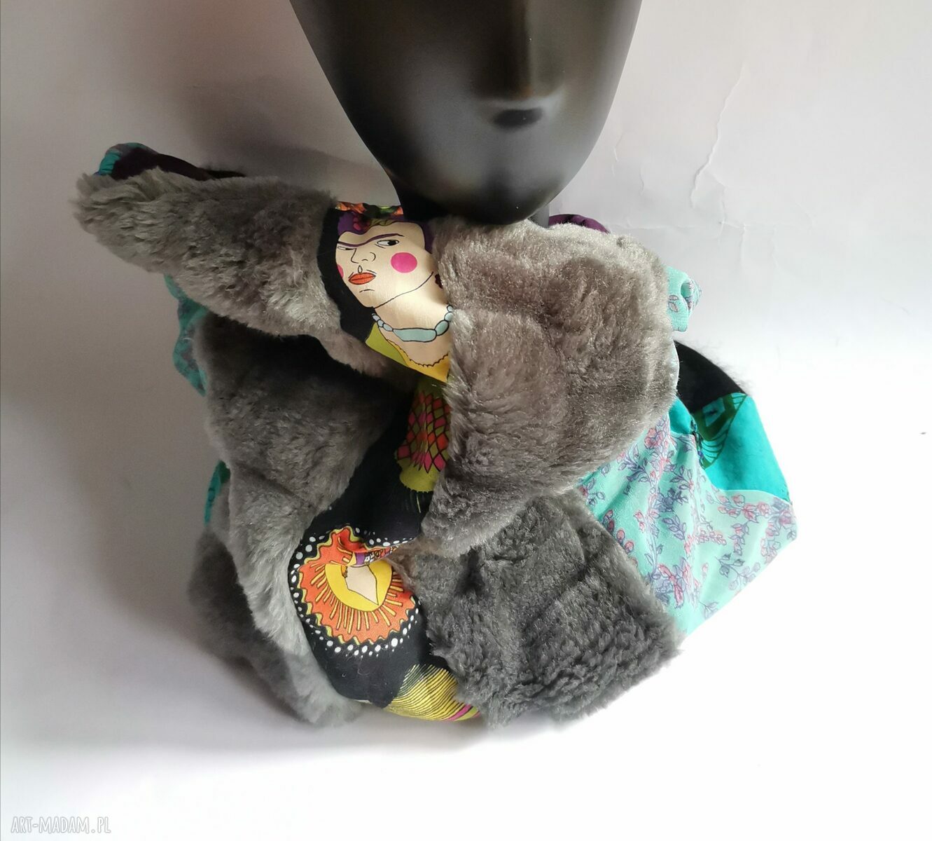 Komin patchworkowy Frida Kahlo - wciągany przez głowę (rozmiar uniwersalny)