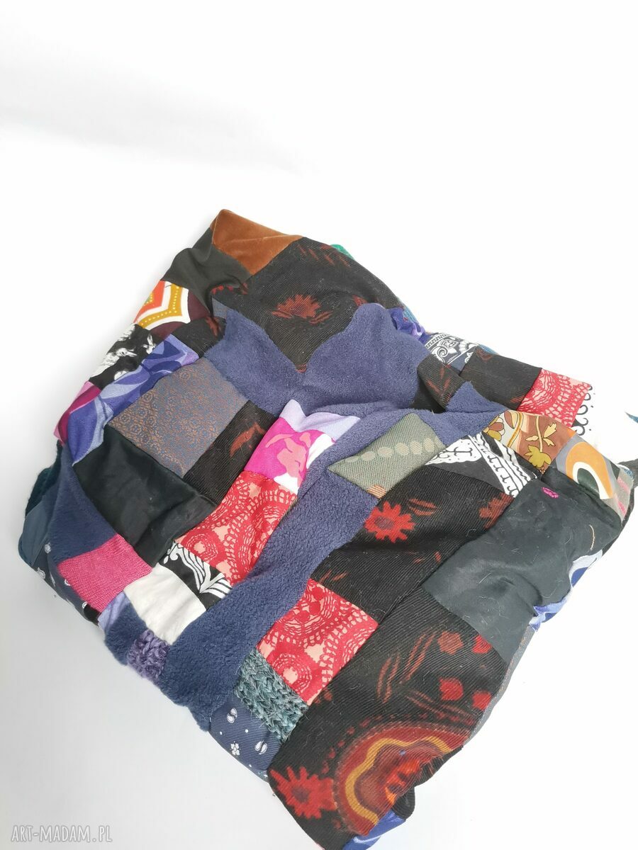 Komin patchworkowy folkowy zero waste w kolorze - box B1