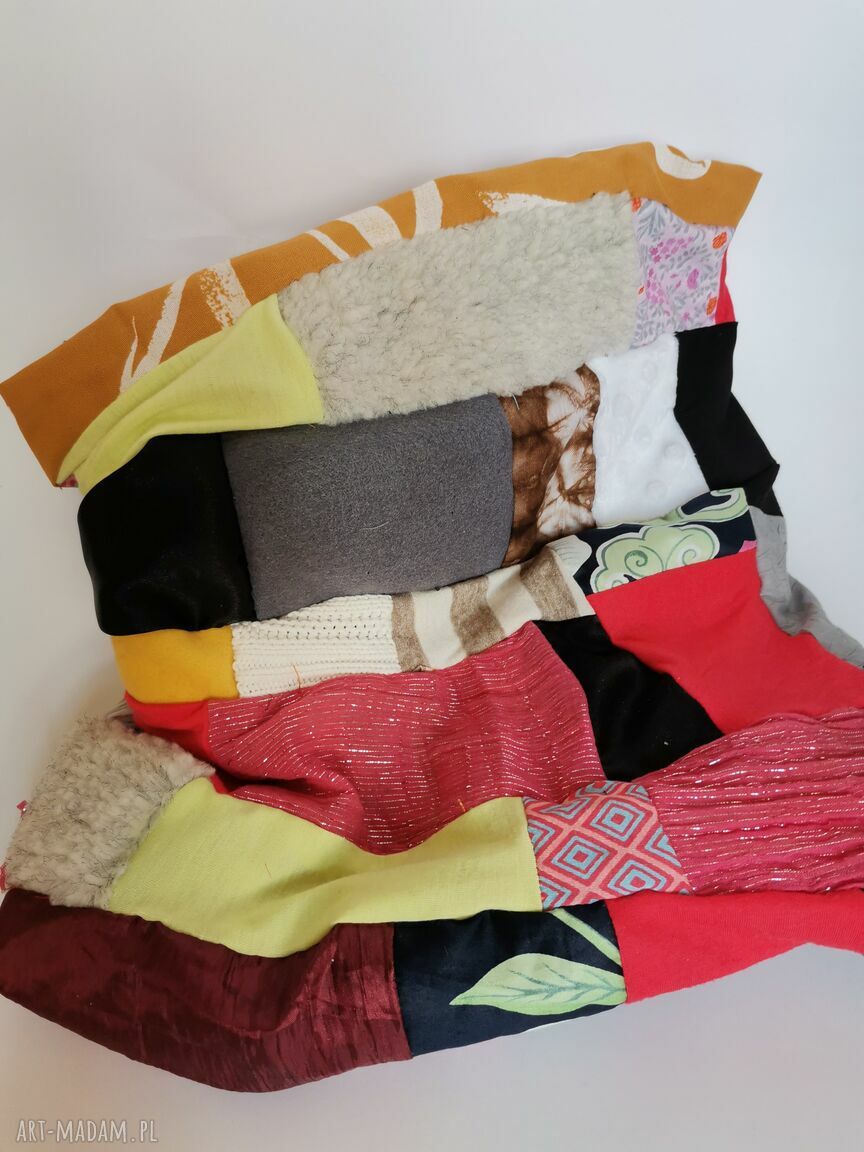 Kolorowy komin patchworkowy folkowy boho - zero waste