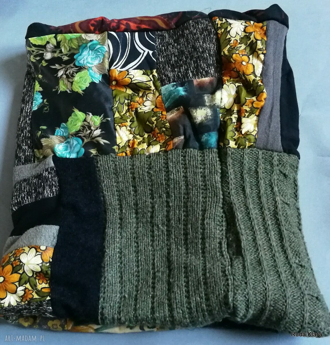 Komin patchworkowy damski handmade 38x40 cm - etno boho - Ruda Klara