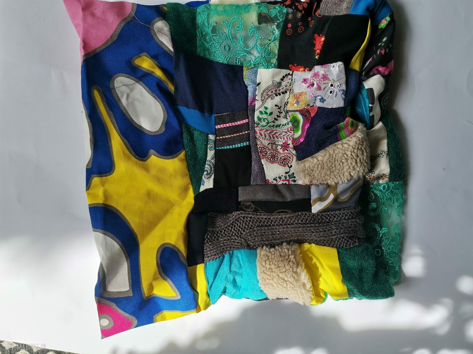 Komin patchworkowy wiosenny - rozmiar uniwersalny w stylu boho i folk