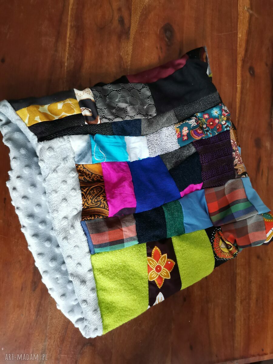 Komin patchworkowy Boho Box A1 - uszyty z kawałków, z podszewką (zero waste)