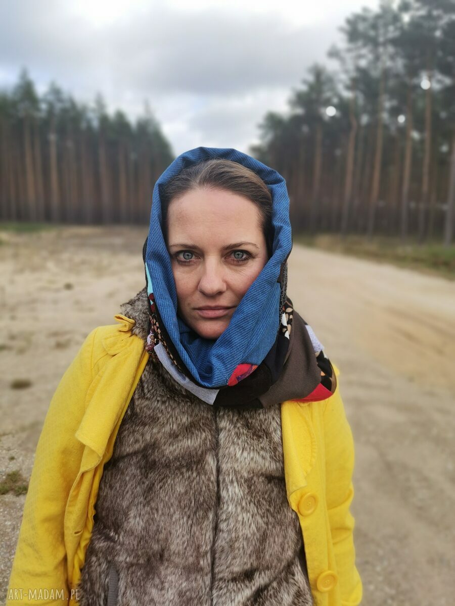 Komin patchworkowy zero waste - miły i ciepły dodatek boho (Ruda Klara)