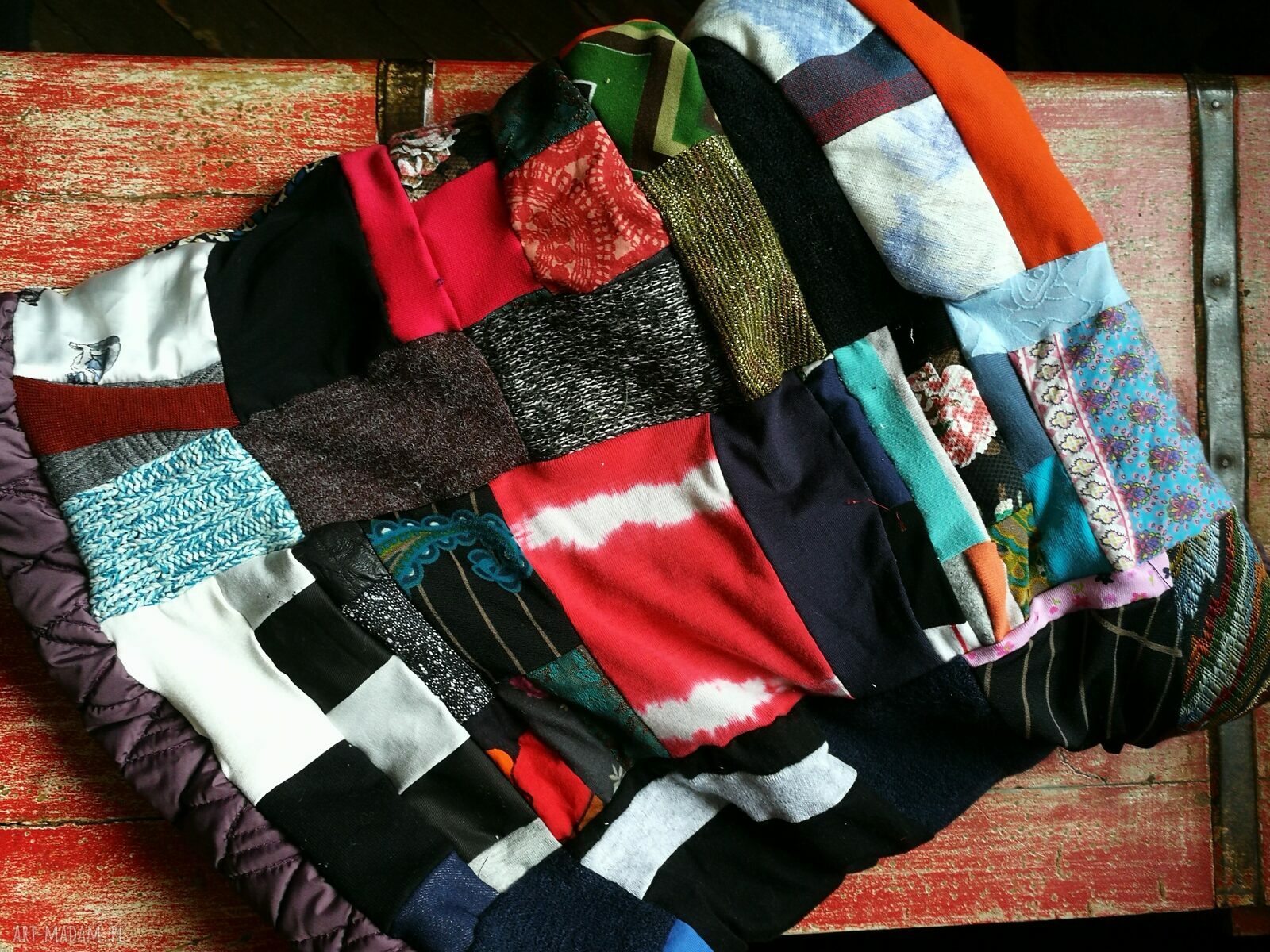 Komin patchworkowy na podszewce - miękki, boho i ciepły