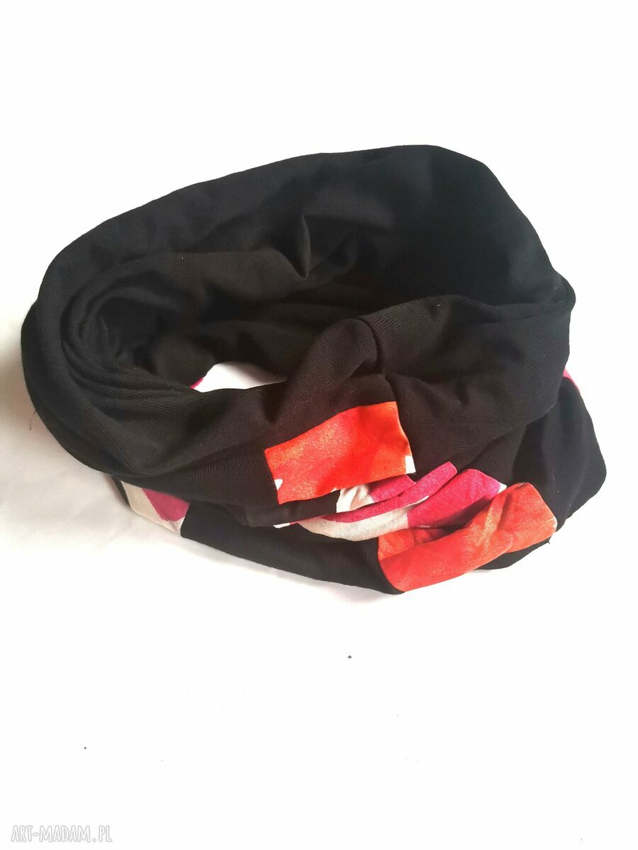 Damski komin patchworkowy folk boho - one size na podszewce, kolorowy