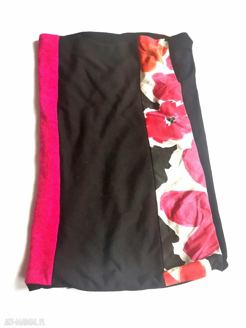 Damski komin patchworkowy folk boho - one size na podszewce, kolorowy
