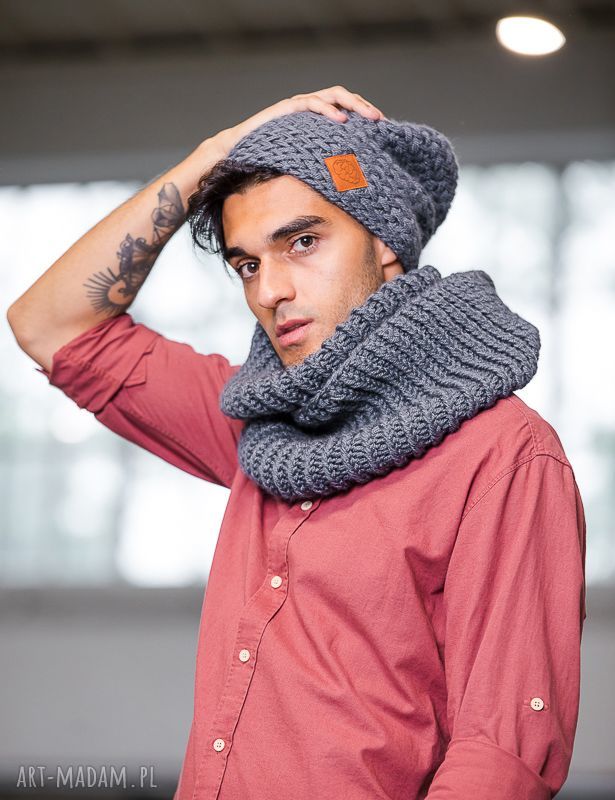 Komin Stalowy Rycerz: ciepły szalik-komin handmade