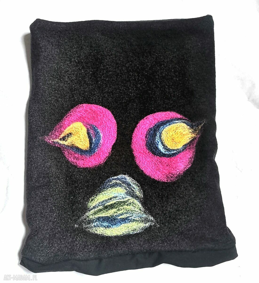 Wełniany filcowany komin tuba 33x48 cm na podszewce (wciągany przez głowę)