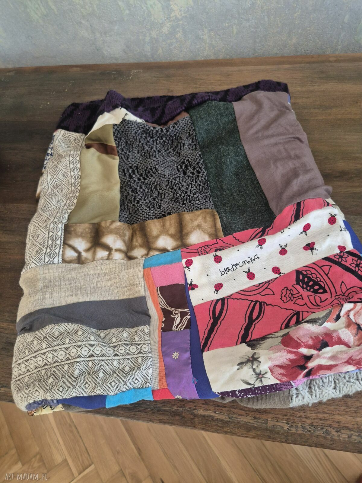 Komin patchworkowy handmade z różnych tkanin - kret (rozmiar uniwersalny)