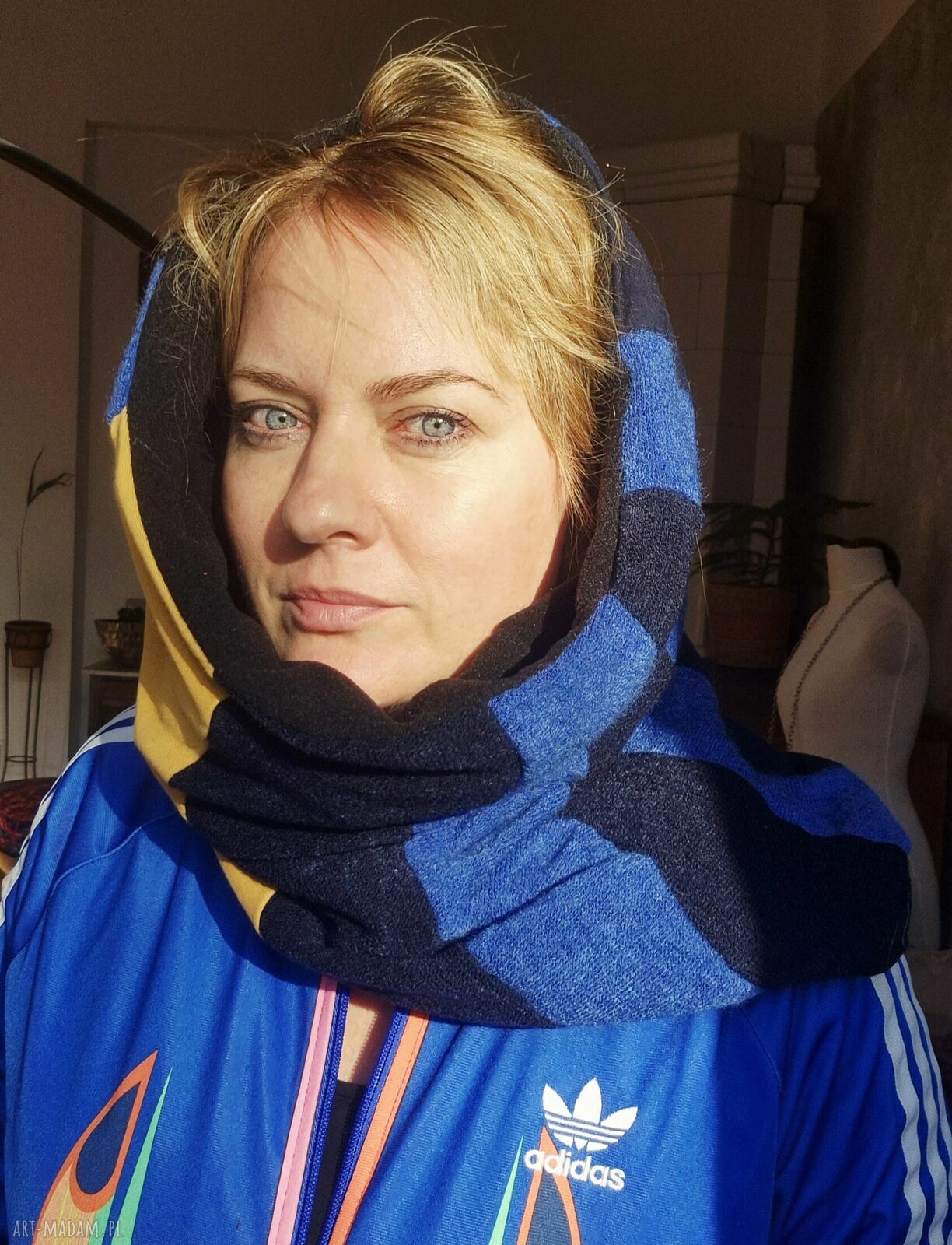 Komin patchworkowy boho z różnych tkanin - uniwersalny