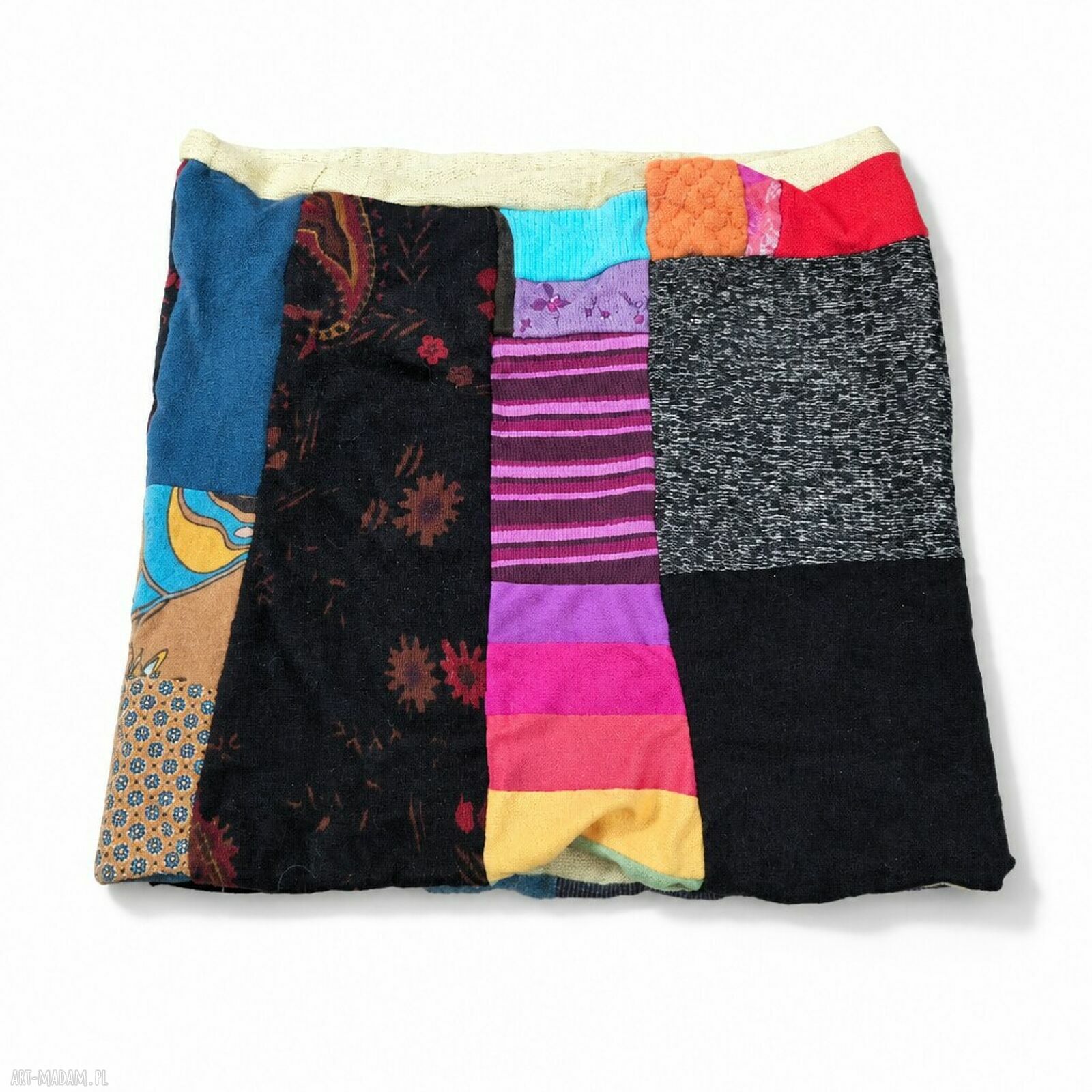 Kolorowy komin patchworkowy damski handmade
