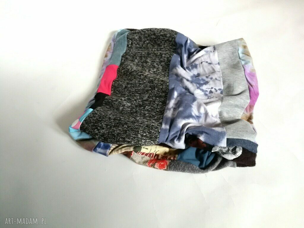 Komin wiosenny patchworkowy energetyczny - ręcznie szyty patchwork 40x37 cm