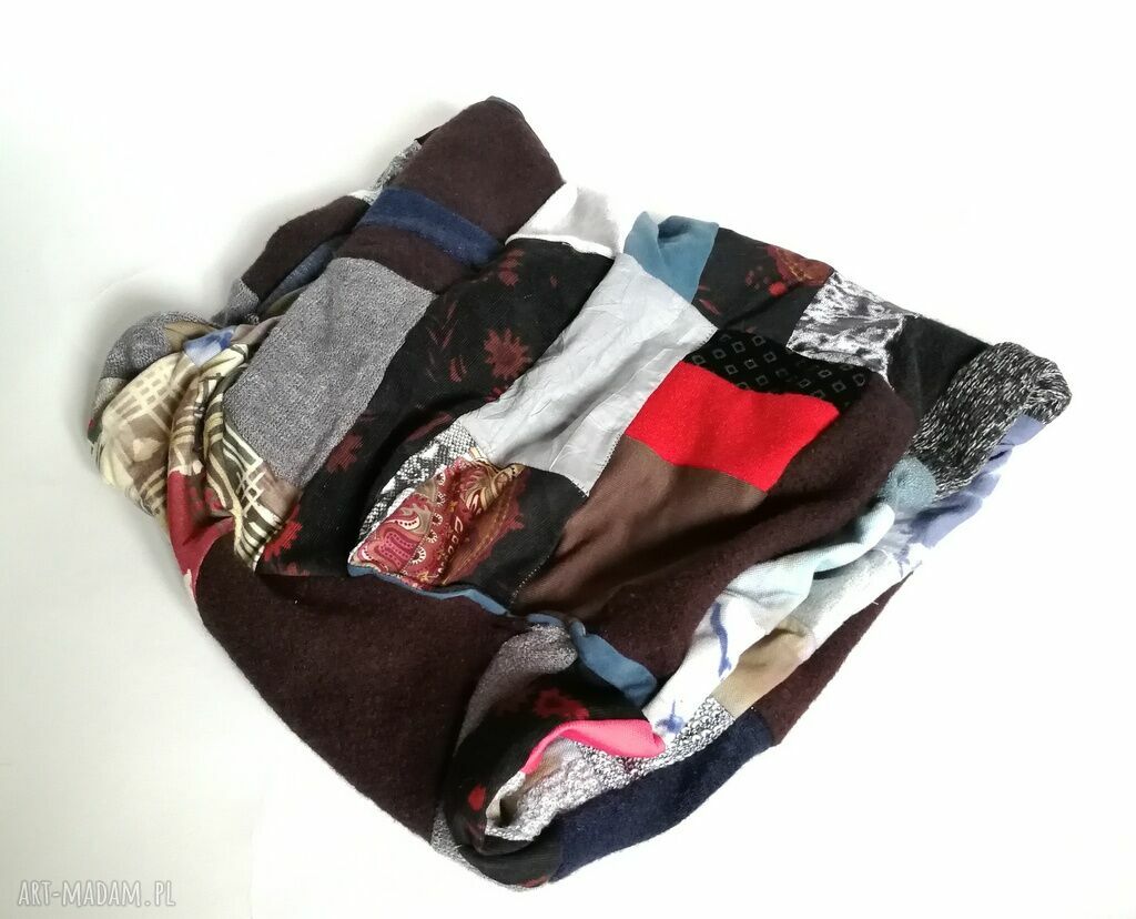Komin wiosenny patchworkowy energetyczny - ręcznie szyty patchwork 40x37 cm