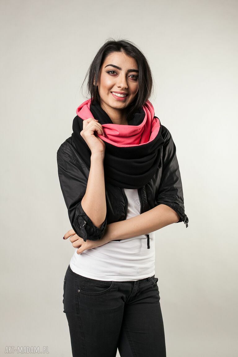 kominy: komin xxl dwustronny czarny koral ręcznie wykonane