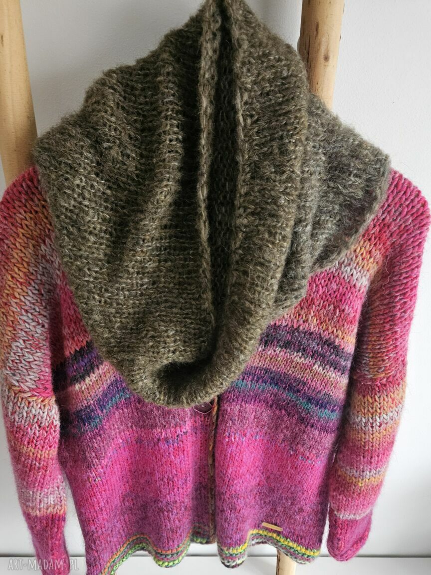 Komin alpaki drutach szyję otulacz prezent wykonany lekkiej jego