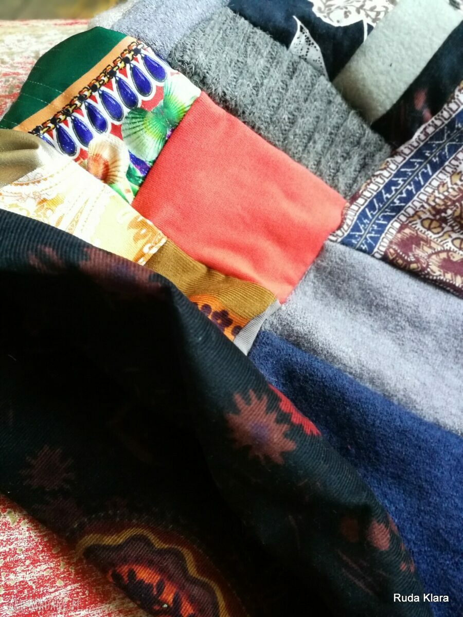 Ciepły komin zimowy-jesienny-wiosenny w stylu boho, patchwork na podszewce