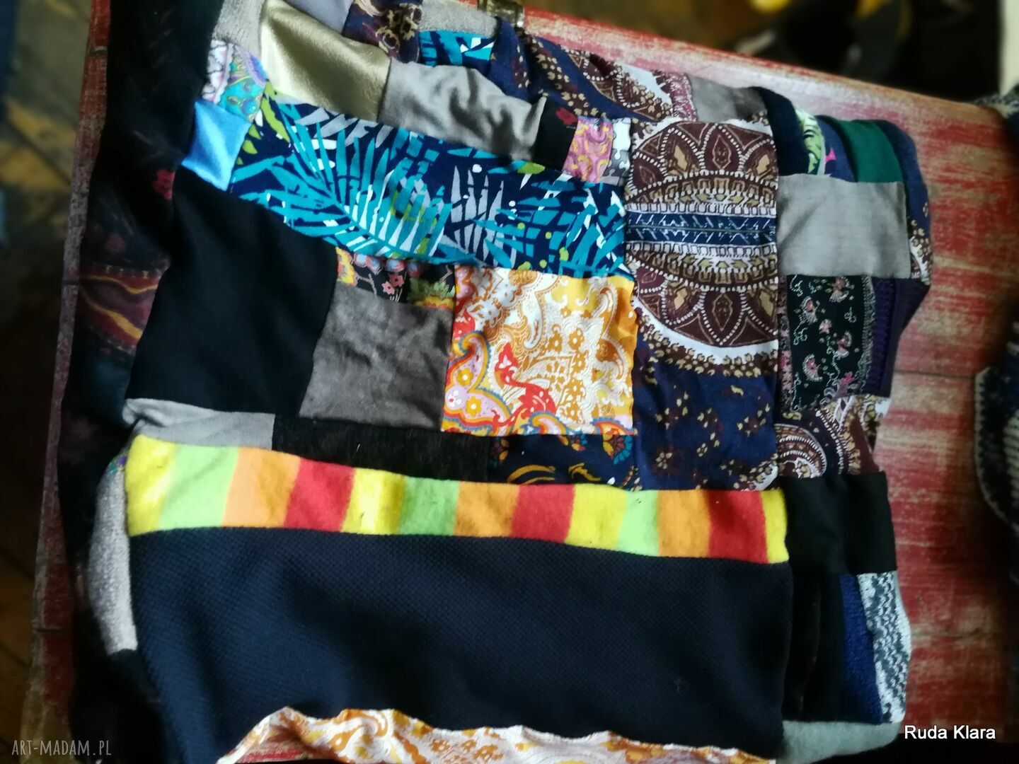 Komin zimowy, jesienny i wiosenny - ciepły patchwork na podszewce